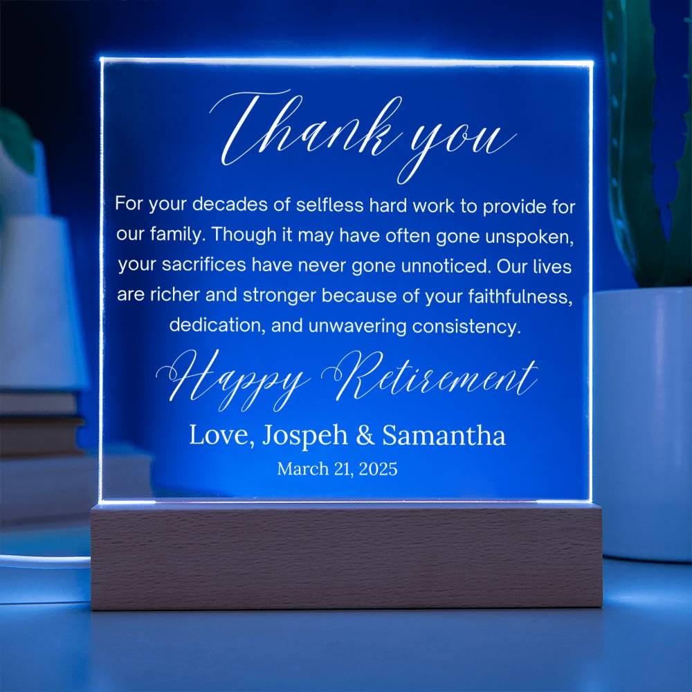 Personalized Retirement Gift Acrylic Plaque – view 4