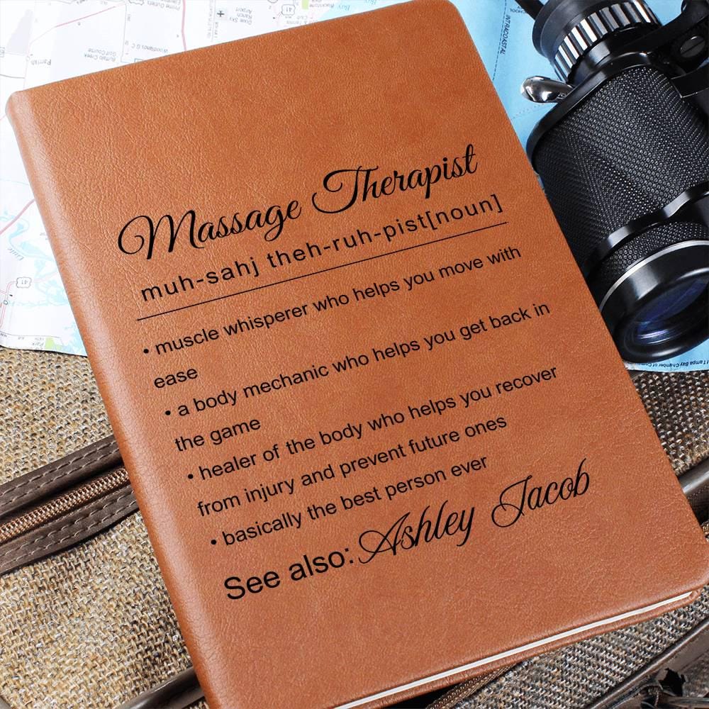 Personalized Massage Therapist Gift Vegan Leather Journal – view 2