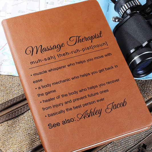 Personalized Massage Therapist Gift Vegan Leather Journal – view 2