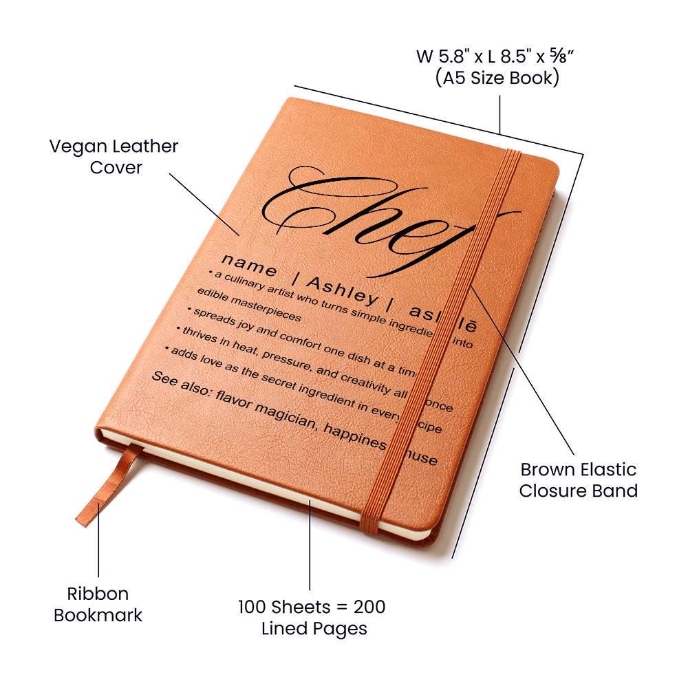 Personalized Chef Gift Vegan Leather Journal – Culinary Gift – view 5