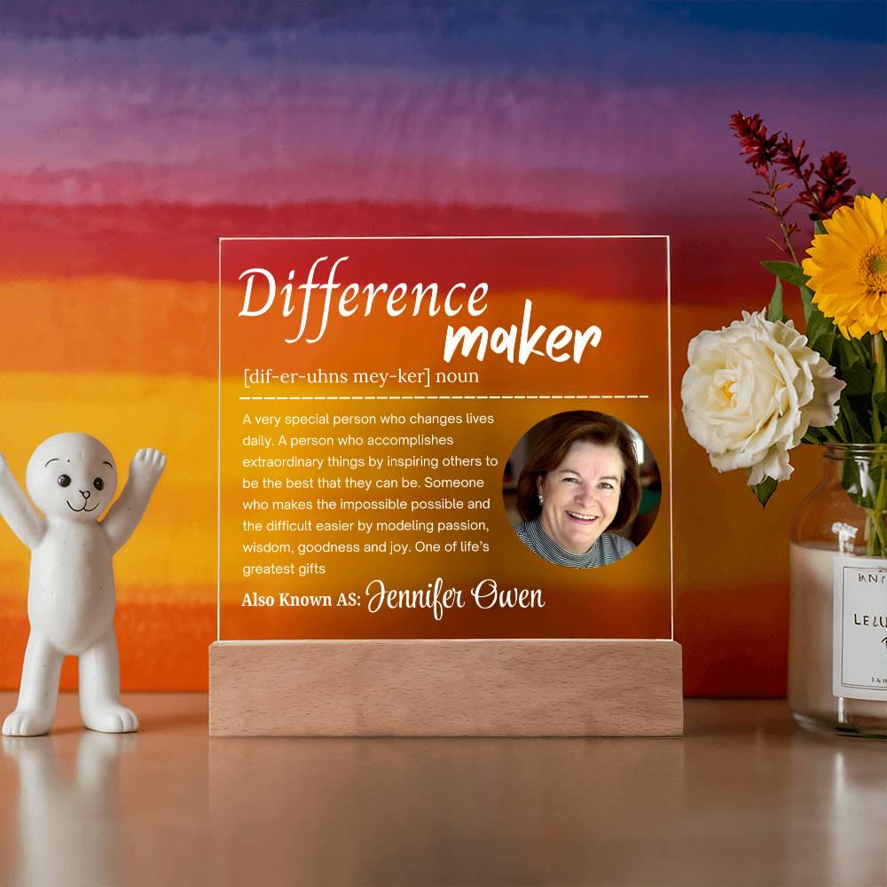 Difference Maker Personalized Photo Acrylic Plaque – Mentor Gift – view 10