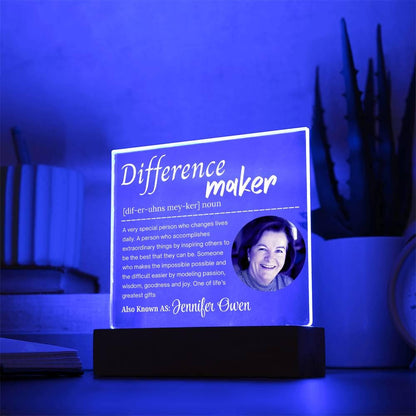 Difference Maker Personalized Photo Acrylic Plaque – Mentor Gift – view 5