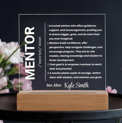 Personalized Mentor Gift Acrylic Sign – Gift for Nursing Mentor