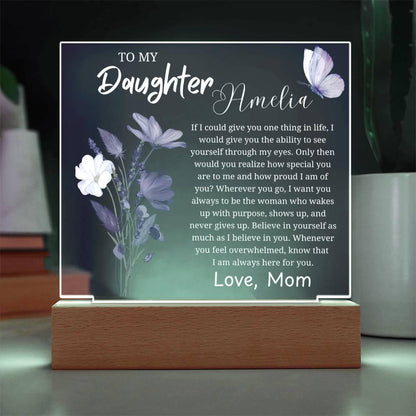 Personalized Daughter Gift Acrylic Night Light – Gift from Mom – view 2