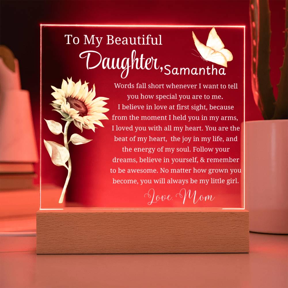 To My Daughter Personalized Gift Acrylic Night Light – Gift from Mom – view 9