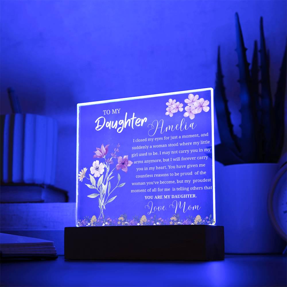 To My Daughter Gift Personalized Acrylic Plaque – Gift from Mom – view 3