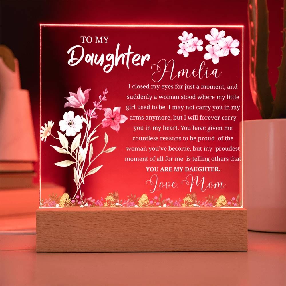 To My Daughter Gift Personalized Acrylic Plaque – Gift from Mom – view 9