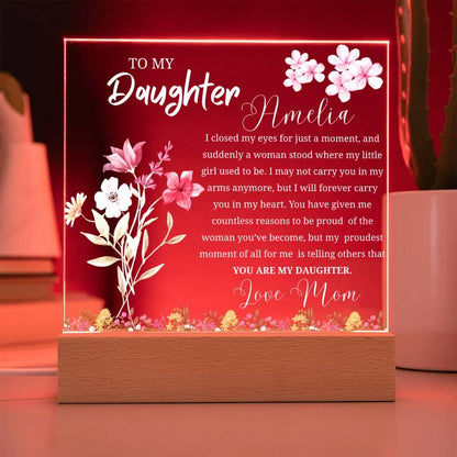 To My Daughter Gift Personalized Acrylic Plaque – Gift from Mom – view 9