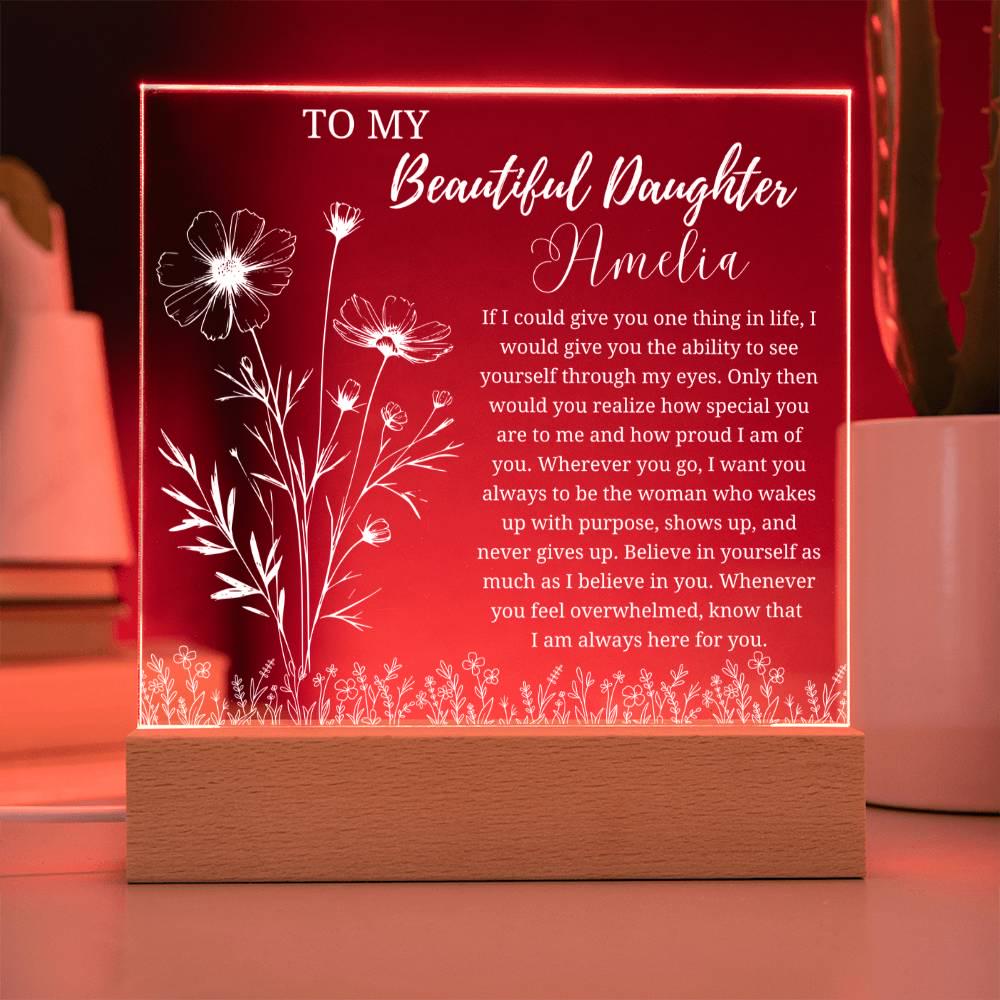 Custom Daughter Gift Acrylic Plaque – Gift from Mom – view 9