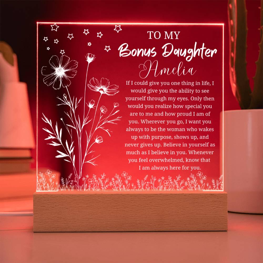 To My Bonus Daughter Gift Personalized Acrylic Plaque – view 10