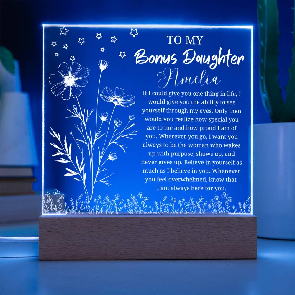 To My Bonus Daughter Gift Personalized Acrylic Plaque – view 5