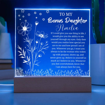 To My Bonus Daughter Gift Personalized Acrylic Plaque – view 5