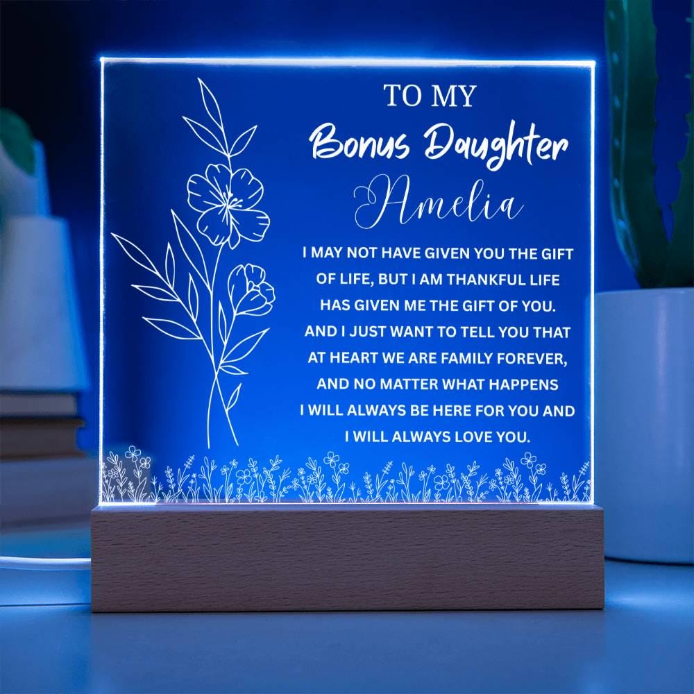 Personalized Bonus Daughter Gift Acrylic Plaque – Stepdaughter Gift – view 3