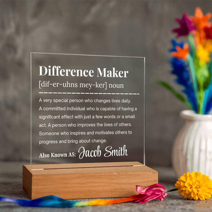 Personalized Difference Maker Gift Acrylic Plaque – Coworker Gifts – view 10