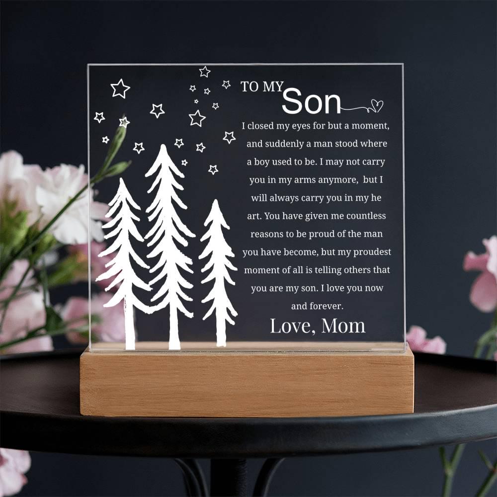 To My Son Personalized Acrylic Plaque – Gift from Mom – view 2