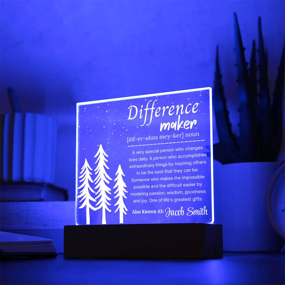 Difference maker Personalized Acrylic Plaque – Social Worker Gift – view 4