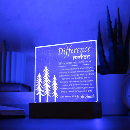 Difference maker Personalized Acrylic Plaque – Social Worker Gift – view 4