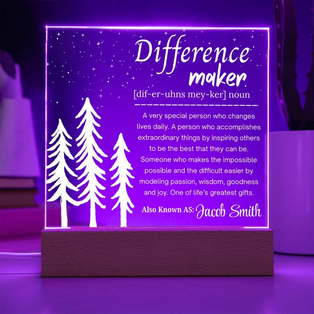 Difference maker Personalized Acrylic Plaque – Social Worker Gift – view 8
