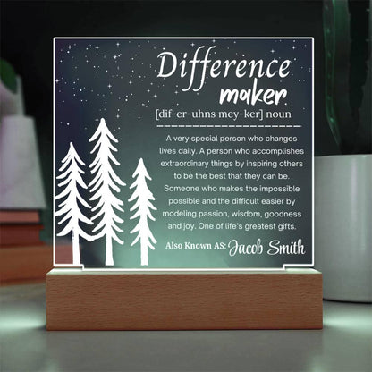 Difference maker Personalized Acrylic Plaque – Social Worker Gift