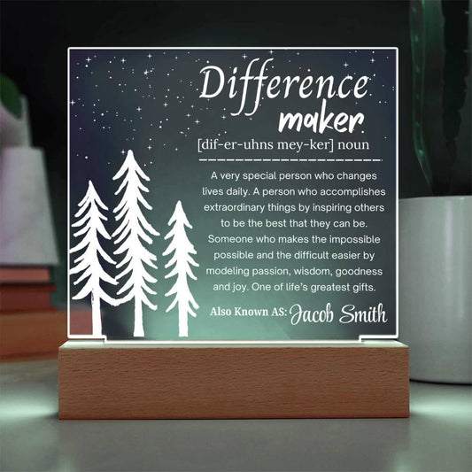 Difference maker Personalized Acrylic Plaque – Social Worker Gift