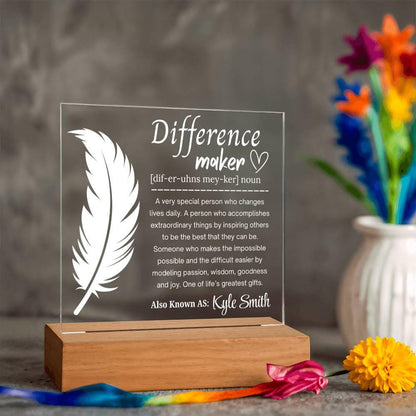 Difference Maker Personalized Acrylic Plaque – Employee Gifts – view 9