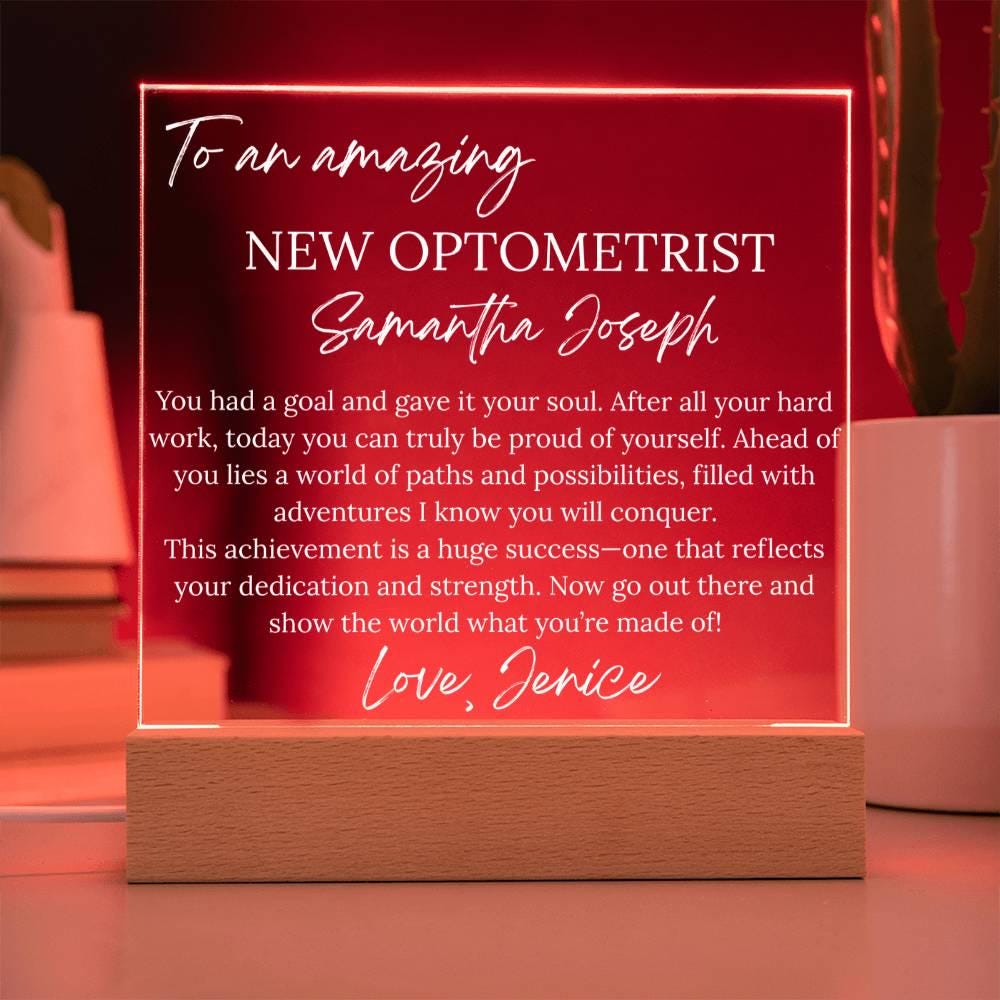 Personalized New Optometrist Gift Acrylic Plaque – Future Eye Doctor – view 10