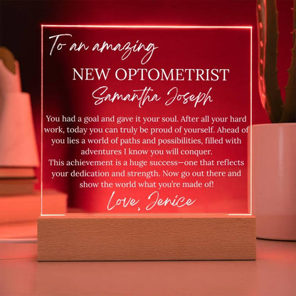 Personalized New Optometrist Gift Acrylic Plaque – Future Eye Doctor – view 10