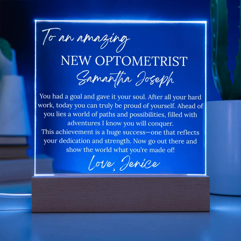 Personalized New Optometrist Gift Acrylic Plaque – Future Eye Doctor – view 4