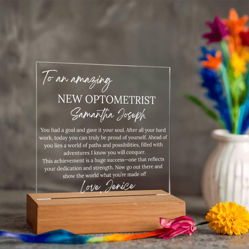 Personalized New Optometrist Gift Acrylic Plaque – Future Eye Doctor – view 9