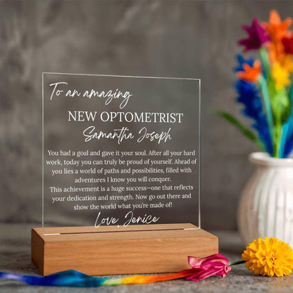 Personalized New Optometrist Gift Acrylic Plaque – Future Eye Doctor – view 9