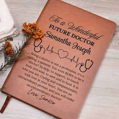 Future Doctor Gift Personalized Vegan Leather Journal
