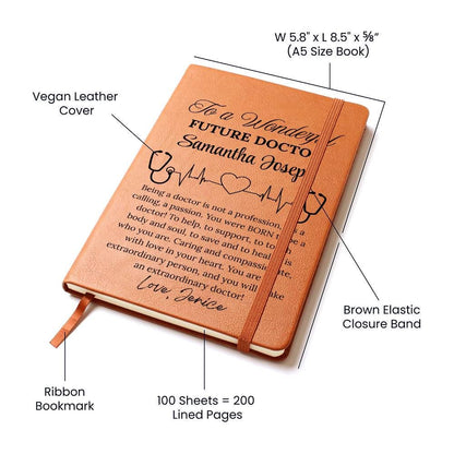 Future Doctor Gift Personalized Vegan Leather Journal – view 4