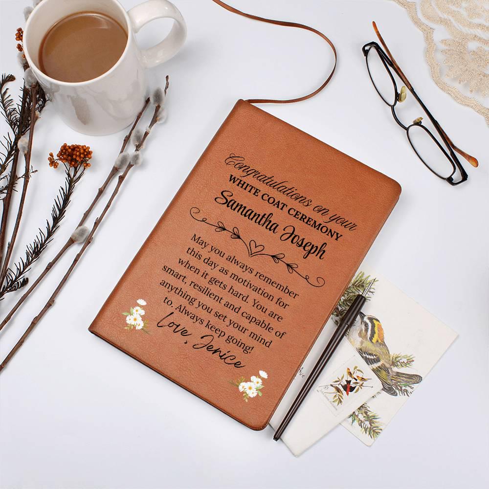 White Coat Ceremony Gift Personalized Leather Journal – Match Day Gift – view 8