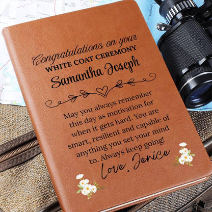 White Coat Ceremony Gift Personalized Leather Journal – Match Day Gift – view 6