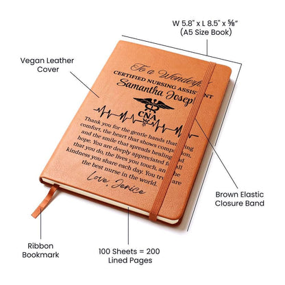 CNA Gift Personalized Vegan Leather Journal – Thank You Gift – view 4