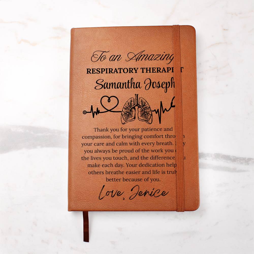 Respiratory Therapist Gift Personalized Vegan Leather Journal – view 6