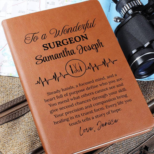 Surgeon Gift Personalized Vegan Leather Journal – Gift for Heart – view 2