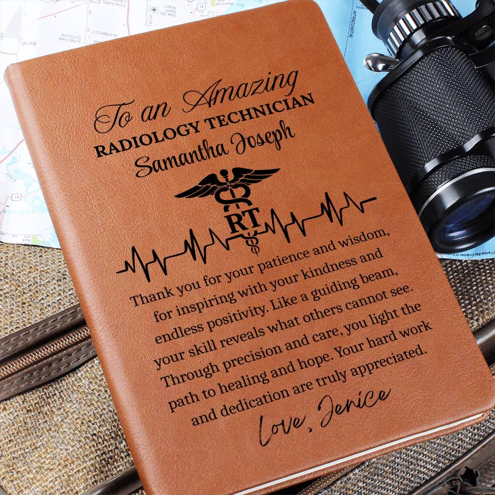 Radiology Technician Gift Personalized Vegan Leather Journal – view 2