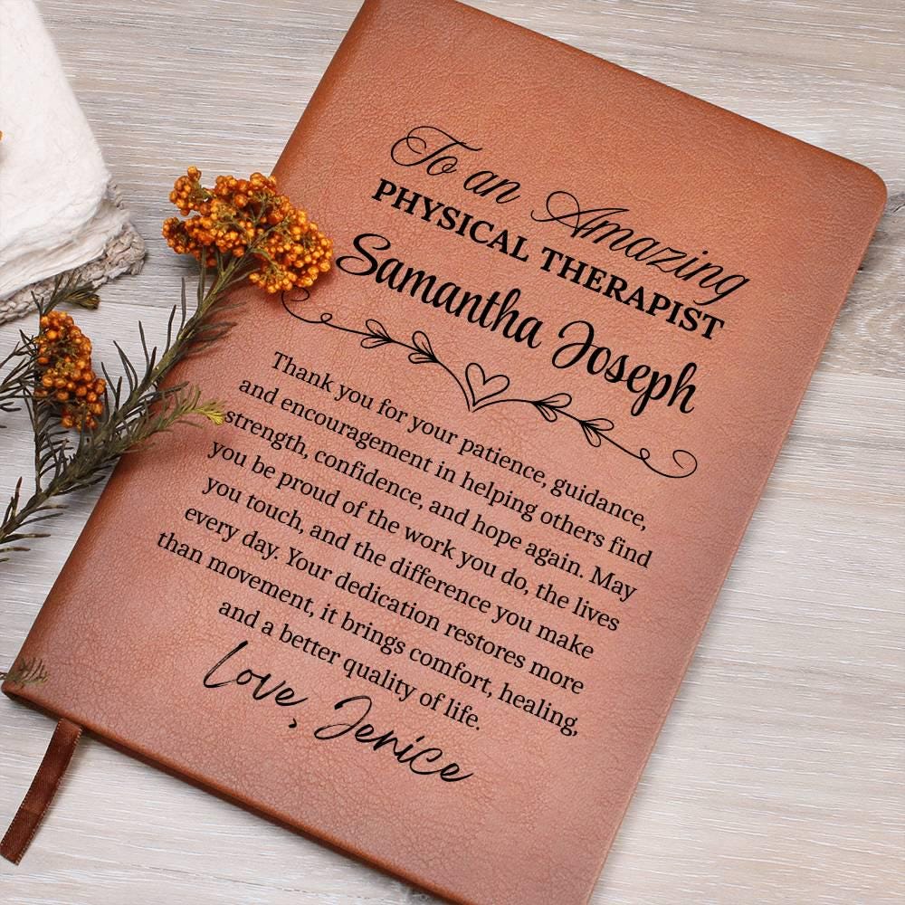Physical Therapist Gift Personalized Vegan Leather Journal