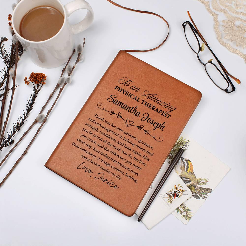 Physical Therapist Gift Personalized Vegan Leather Journal – view 7