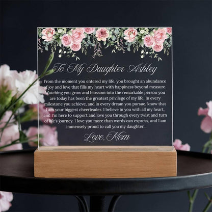 Personalized Daughter Gift Acrylic Plaque With LED Base – view 6