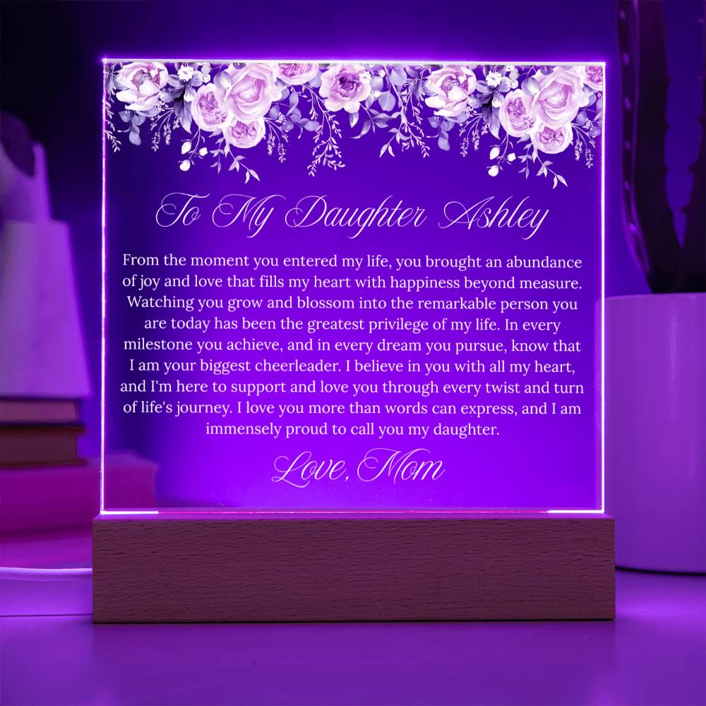 Personalized Daughter Gift Acrylic Plaque With LED Base – view 5