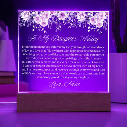 Personalized Daughter Gift Acrylic Plaque With LED Base – view 5