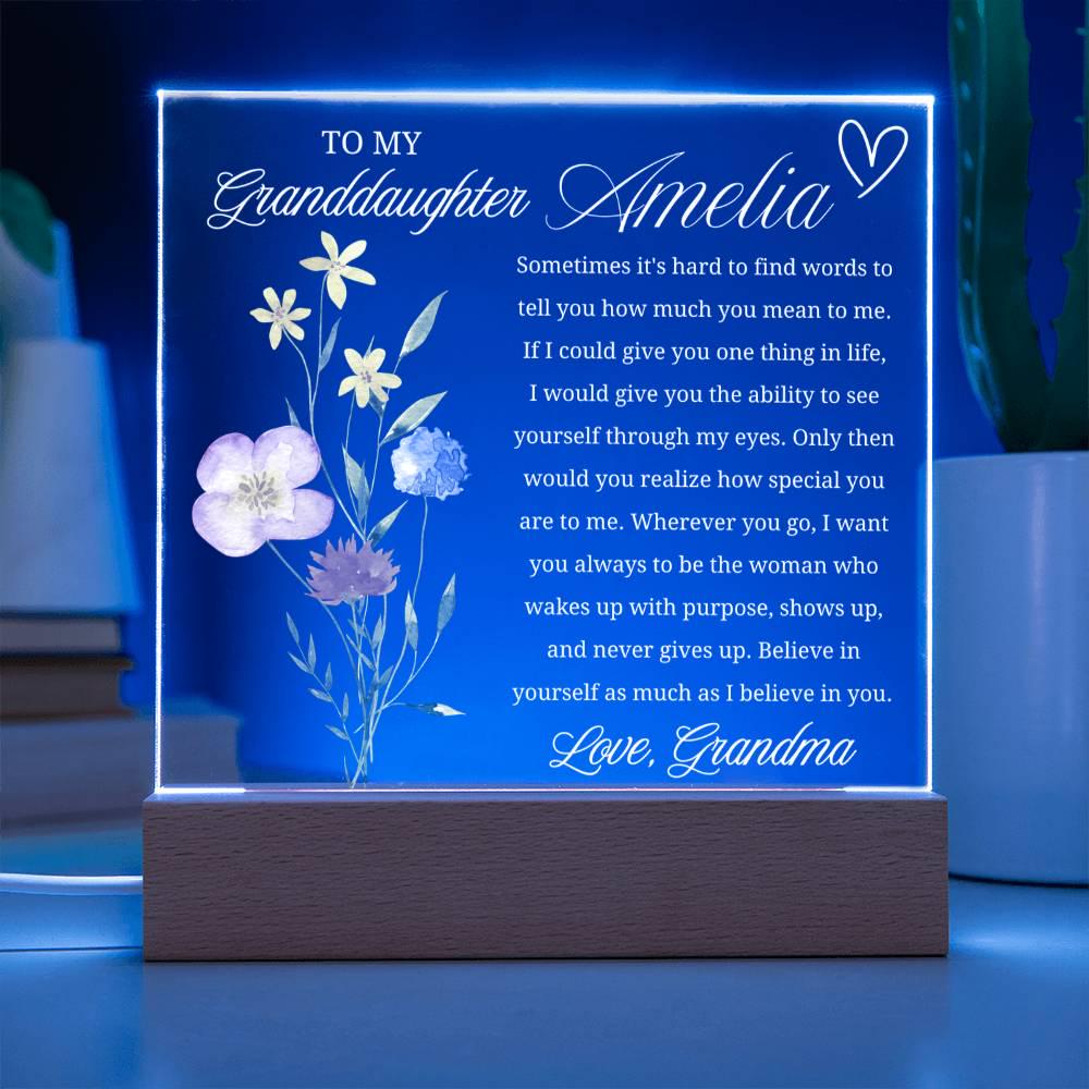 Personalized Granddaughter Gift Acrylic Plaque With LED Base – view 7