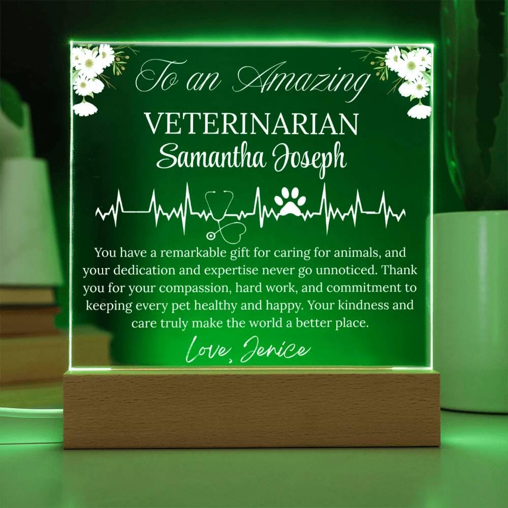 Veterinarian Gift Personalized Acrylic Plaque With LED Base – view 10