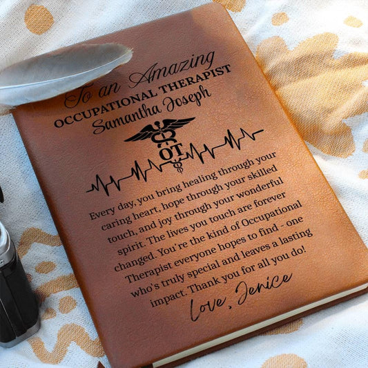 Occupational Therapist Gift Personalized Vegan Leather Journal – view 2