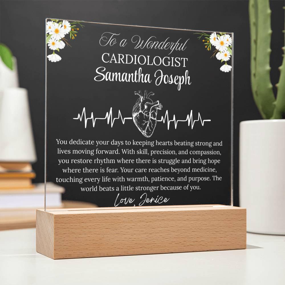 Cardiologist Gift Personalized Acrylic Plaque With LED Base – view 9