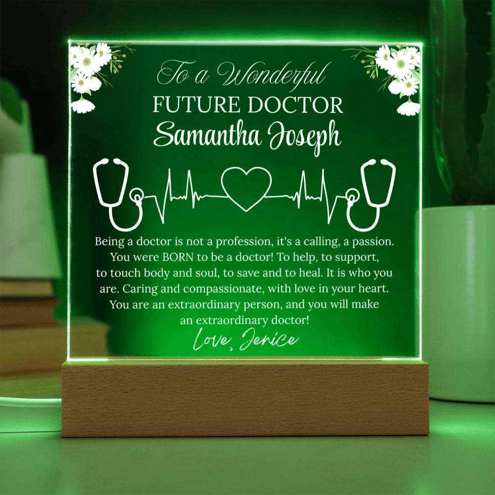 Future Doctor Gift Personalized Acrylic Plaque With LED Base – view 10