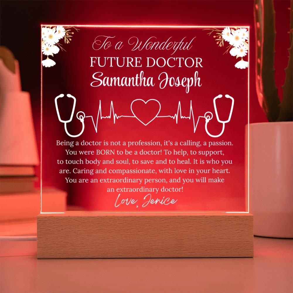 Future Doctor Gift Personalized Acrylic Plaque With LED Base – view 9
