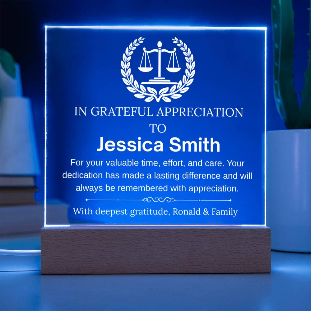 Personalized Law Appreciation Gift Acrylic Plaque – view 3